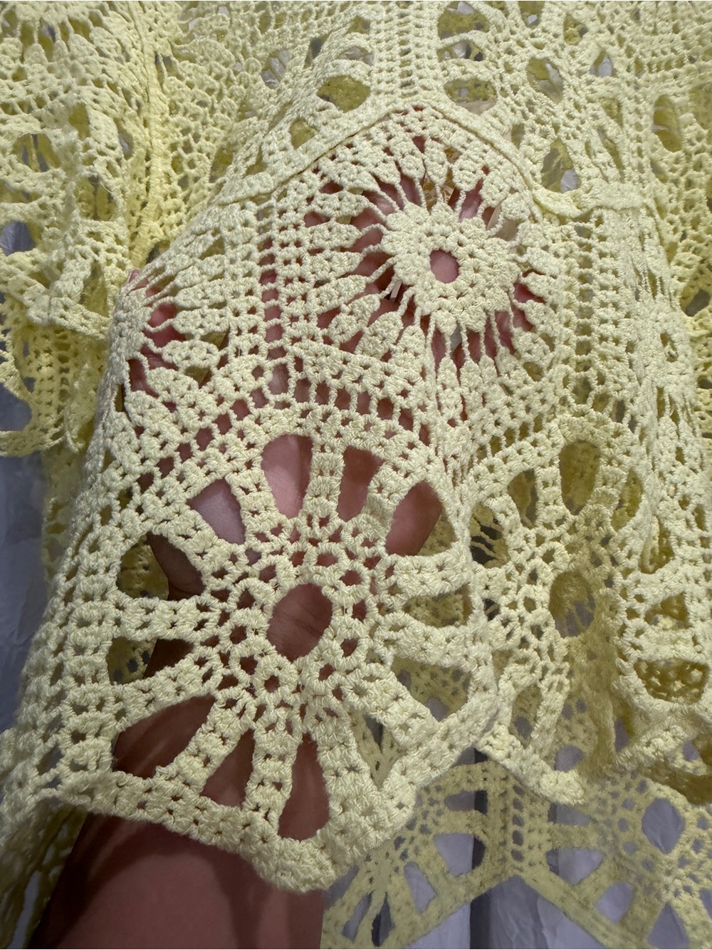 Crocheted Top — Pale Yellow - Picture 2 of 4